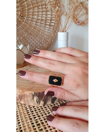 Bague - onyx noir