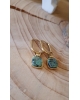 Boucles d'oreilles turquoise africaine - carré