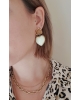 Boucles d'oreilles Cœur - duo beige