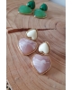 Boucles d'oreilles Cœur - duo rose