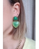 Boucles d'oreilles Cœur - duo vert