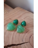 Boucles d'oreilles Cœur - duo vert
