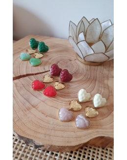 Boucles d'oreilles Cœur - trio rouge