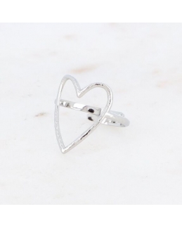 Bague - cœur argent